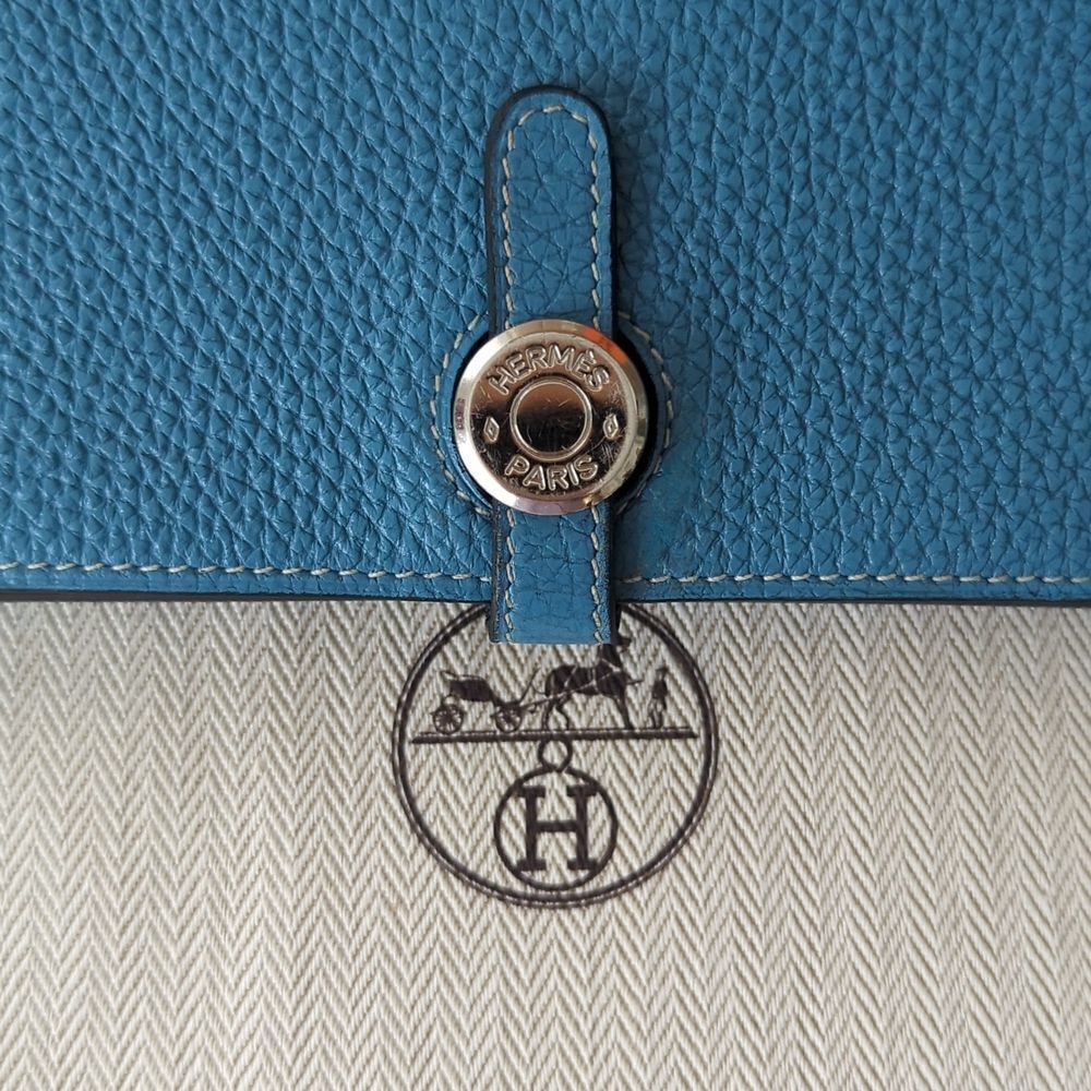 Hermès Dogon Duo Wallet Blue Jean Togo - Picture 5 of 14